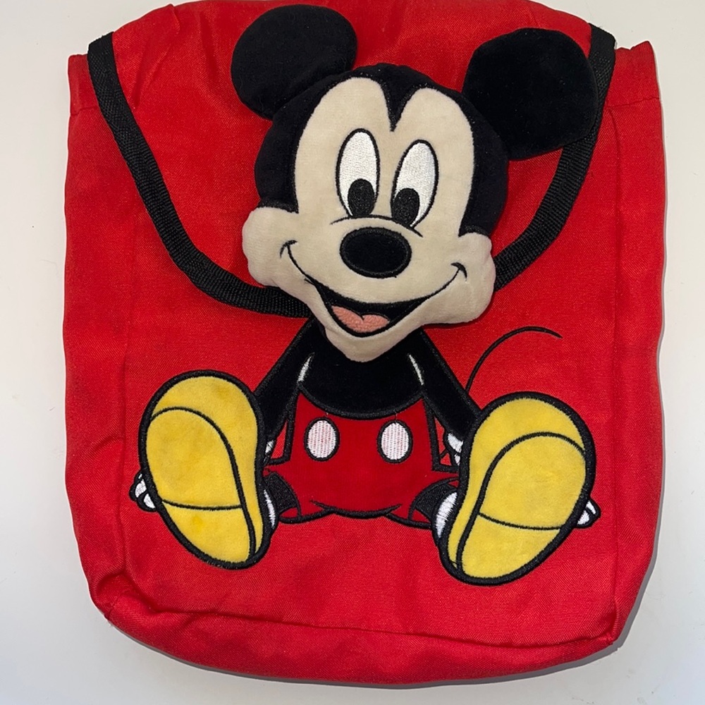 Red Kids Mickey Mouse backpack with Velcro
